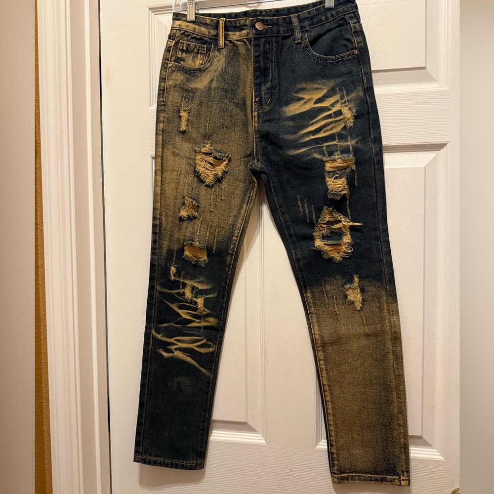Classic Black and Tan Skinny Boy Jeans